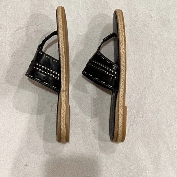 Kenneth Cole Reaction NWT Black Italian Leather Espadrille Sandals, 11 - Picture 3 of 7